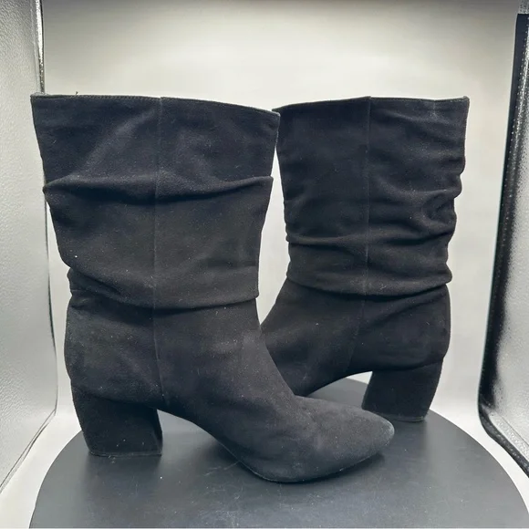 Botkier Skylar Slouched Bootie Pointed Toe Faux Suede Women 7.5 Black - Picture 6 of 9